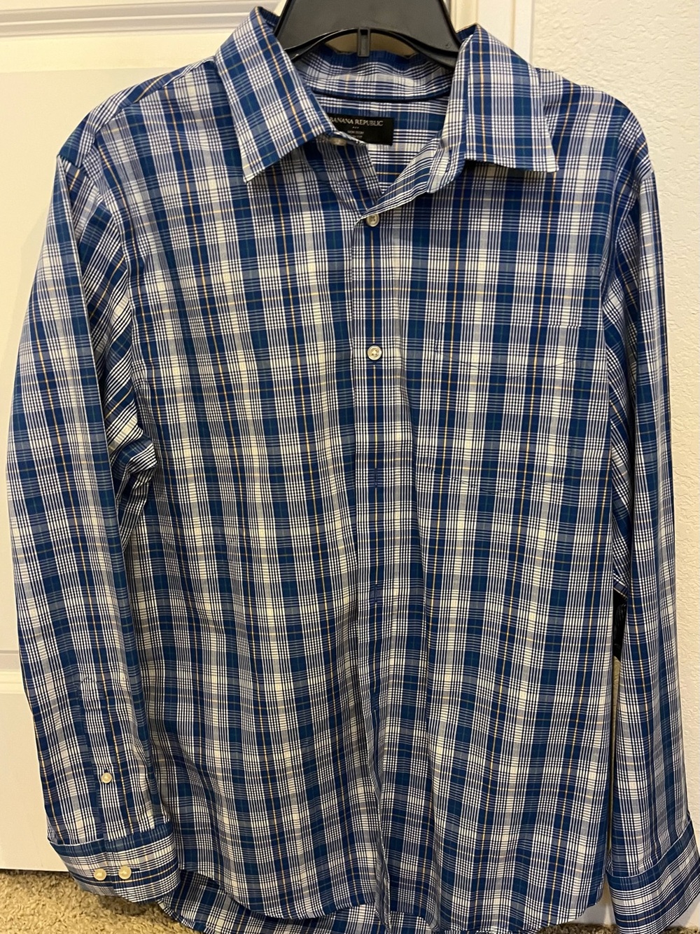 Banana Republic Blue and White Plaid Dress Shirt(NWOT)